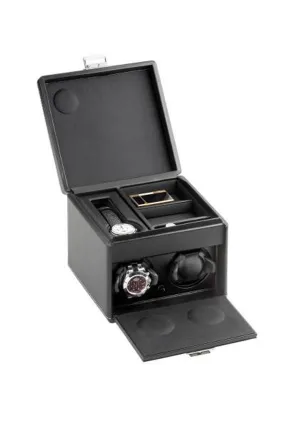 Scatola Black Leather Two Rotor Winder & Storage Box | ON SALE $3150