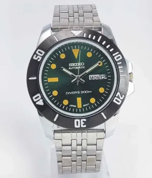 Seiko Automatic 6349A Green Dial 23 Jewels Men's Sports Watch