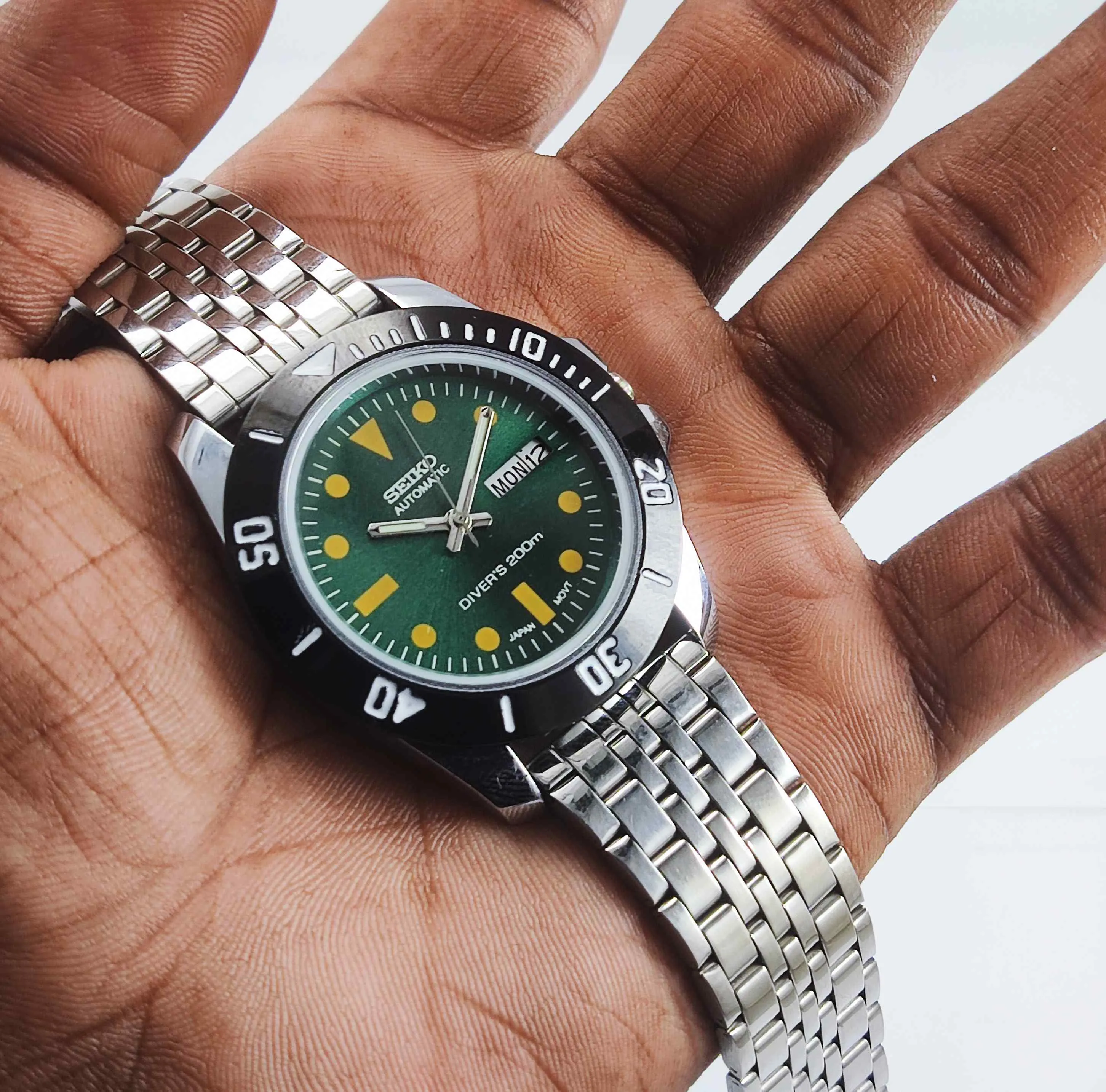 Seiko Automatic 6349A Green Dial 23 Jewels Men's Sports Watch