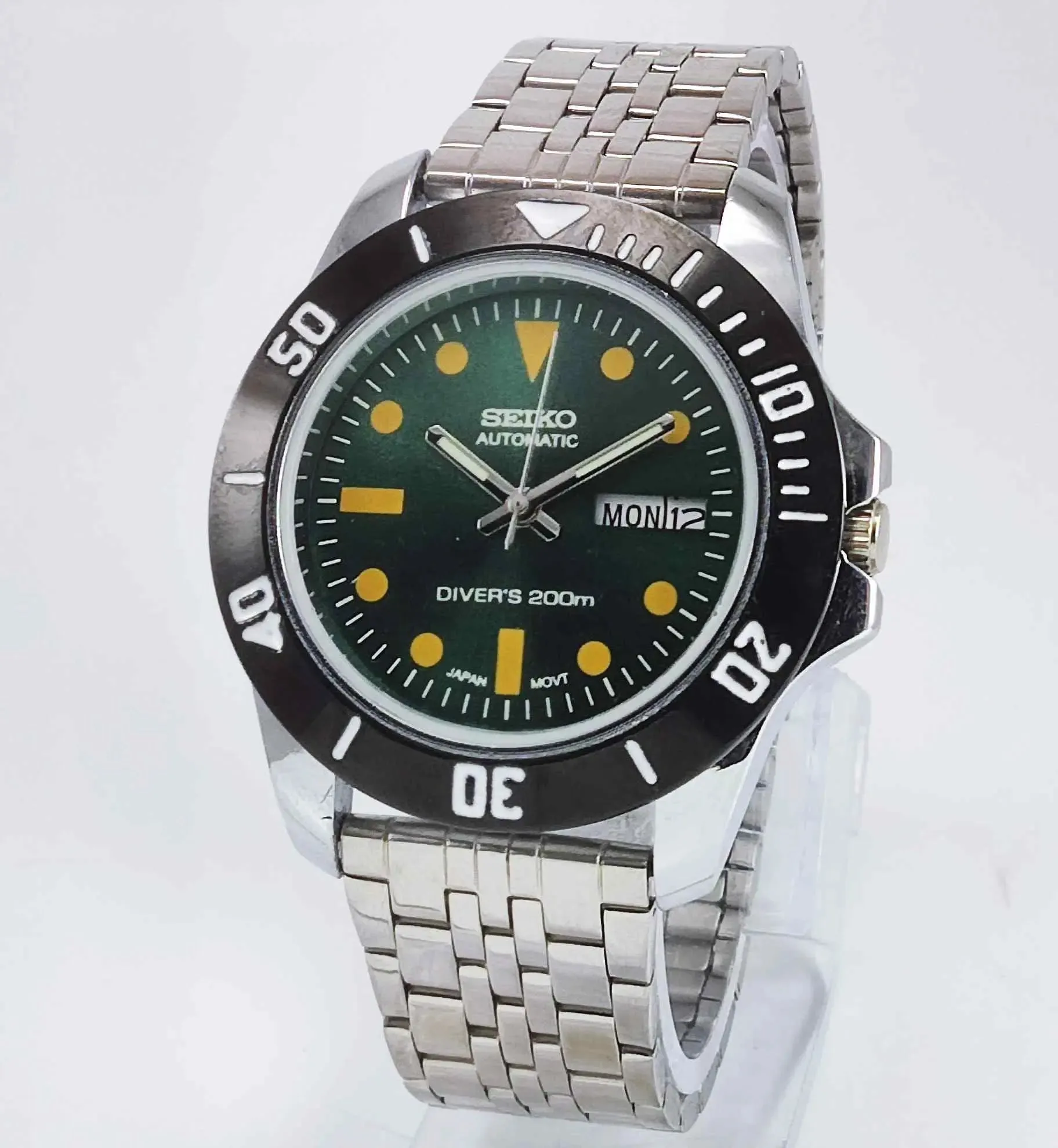 Seiko Automatic 6349A Green Dial 23 Jewels Men's Sports Watch