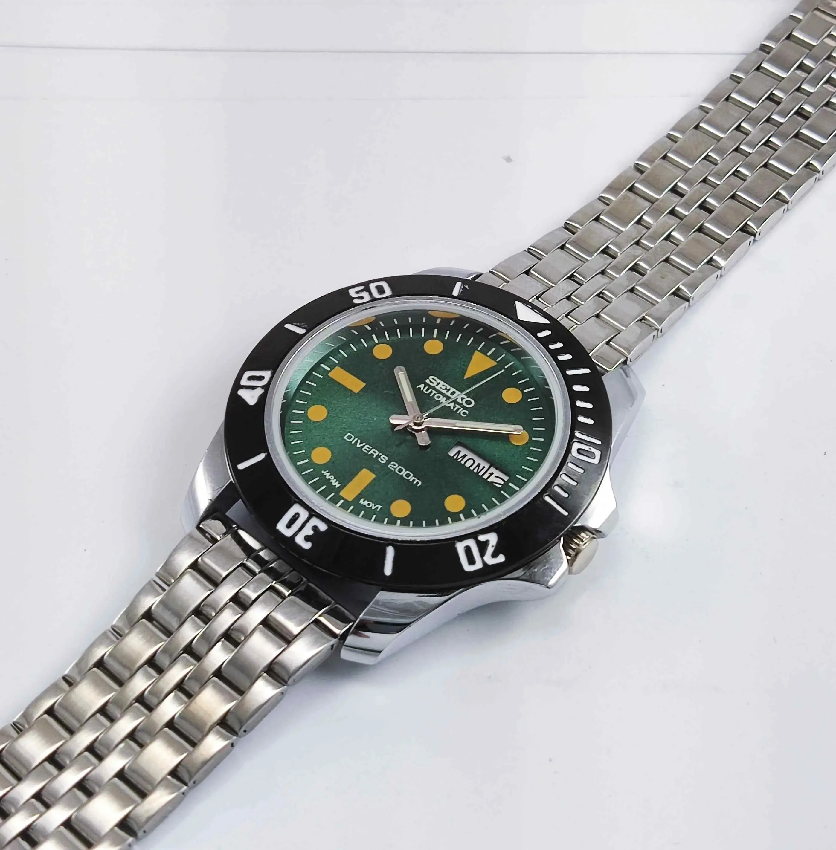 Seiko Automatic 6349A Green Dial 23 Jewels Men's Sports Watch