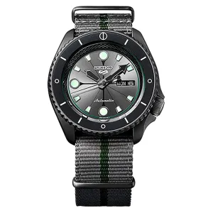Seiko Mens Grey Dial Nylon Band Japanese Automatic Watch - SBSA097