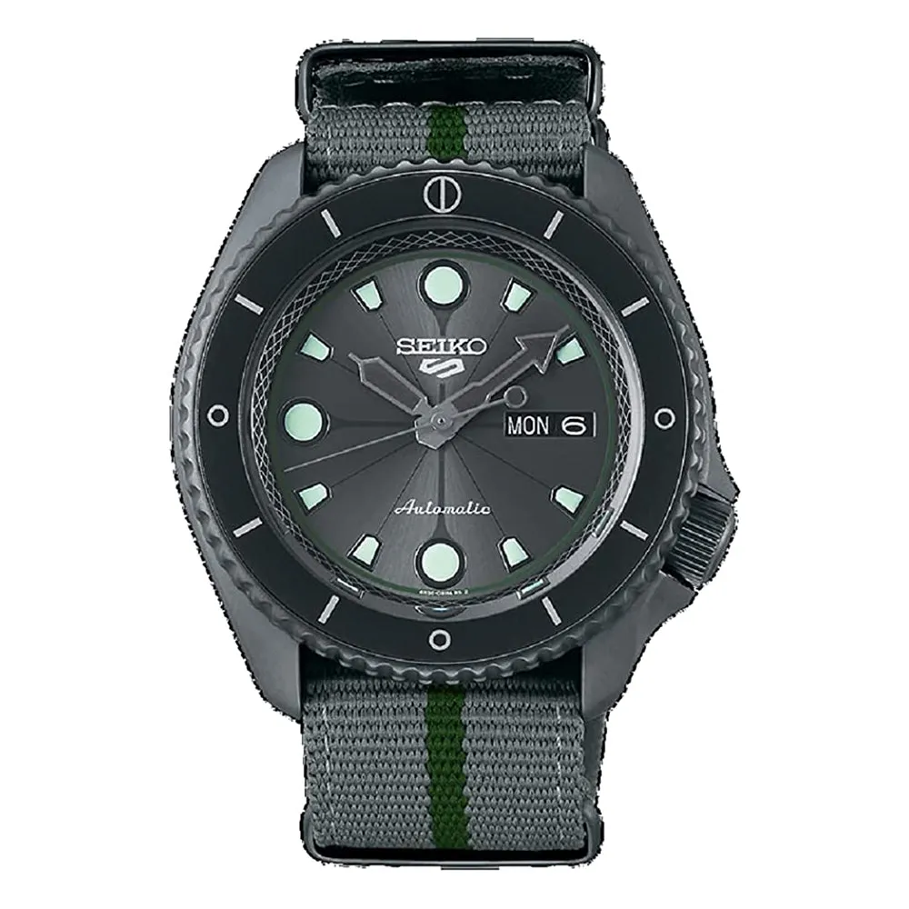 Seiko Mens Grey Dial Nylon Band Japanese Automatic Watch - SBSA097