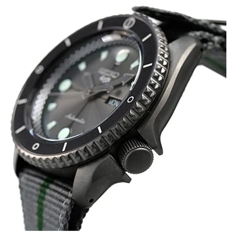 Seiko Mens Grey Dial Nylon Band Japanese Automatic Watch - SBSA097
