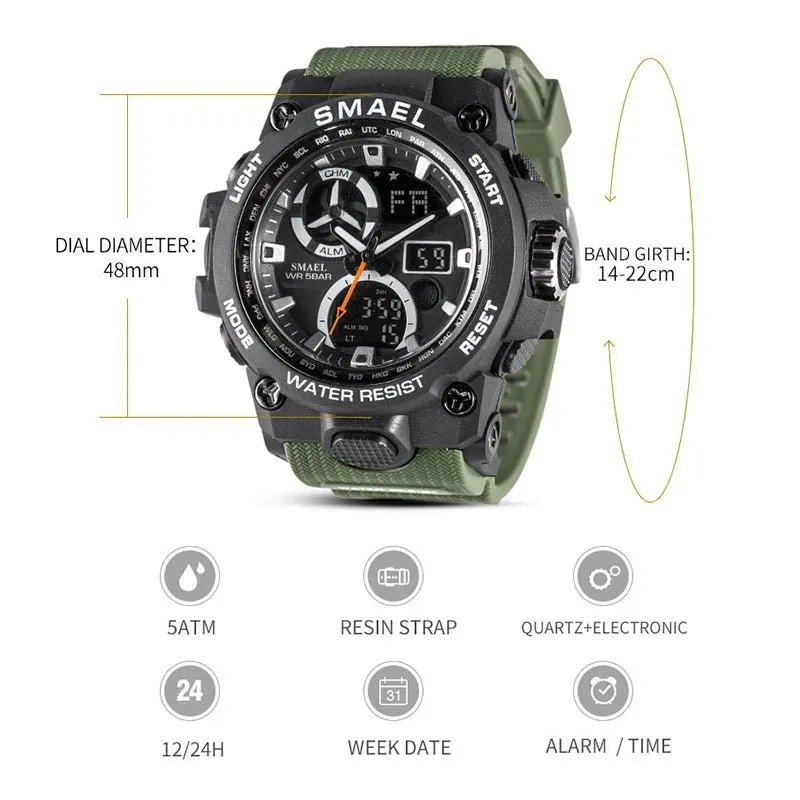 SMAEL 50m Waterproof  Sport Watch