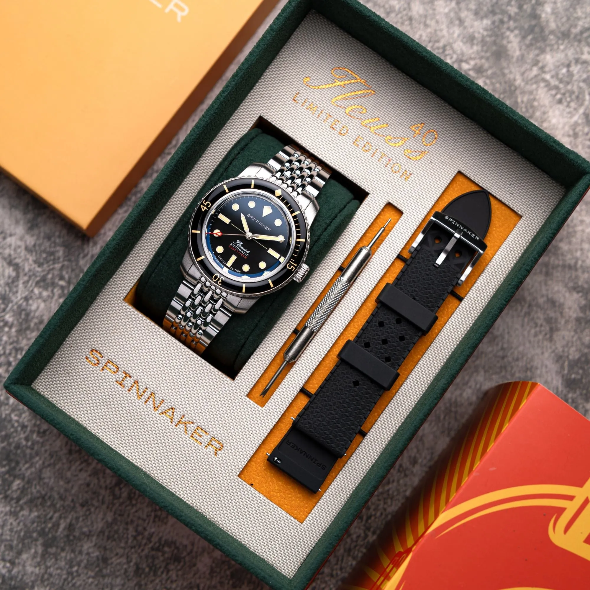 Spinnaker Fleuss 40 Automatic 145TH Limited Edition Cool Black Men's Watch SP-5133-11