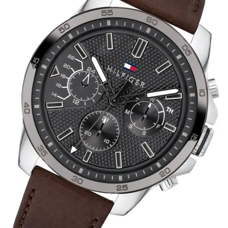Tommy Hilfiger Iconic Brown Leather Men's Watch 1791562