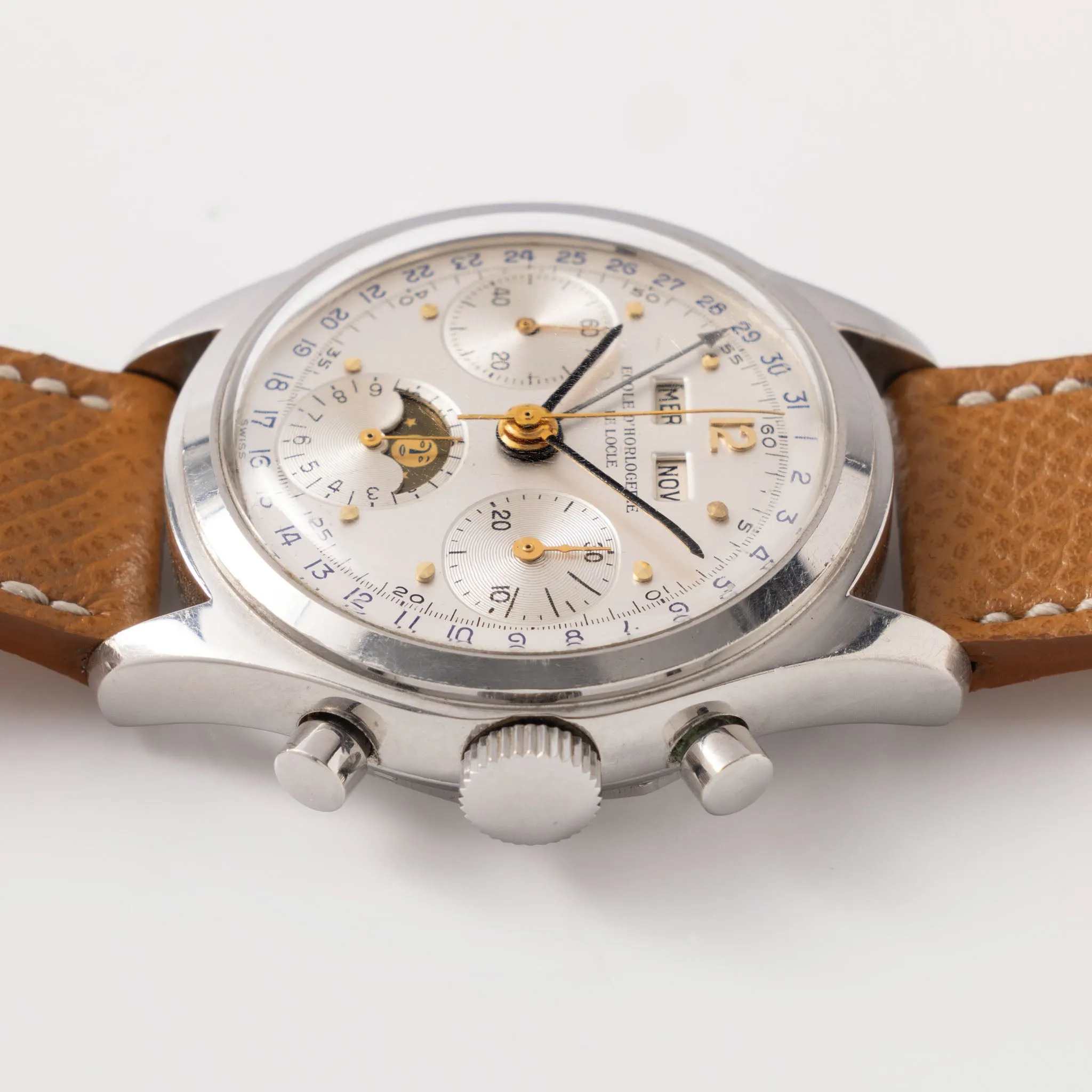 Triple Date Chronograph Moonphase Spillmann Case Ecole D'Horlogerie Le Locle
