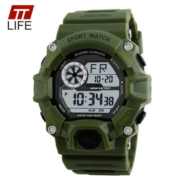 TTlife Men Waterproof Army Camouflage Military Watch Reloj LED Digital Sports Watches Relogio Masculino Esportivo Shock Clock