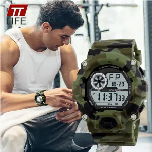 TTlife Men Waterproof Army Camouflage Military Watch Reloj LED Digital Sports Watches Relogio Masculino Esportivo Shock Clock