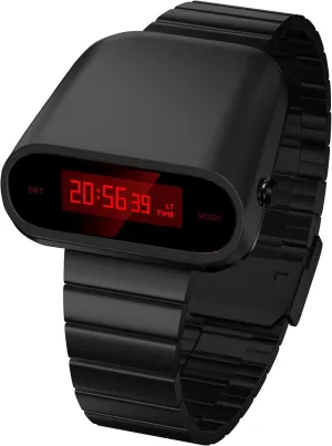 Unique Metal Watch, OLED Display Men Digital Watches, Lift-to-Wake Screen, Stainless Steel Strap