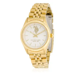 US POLO WOMEN'S STAINLESS STEEL BAND WITH GOLD PLATING WITH S.S. BUCKLE