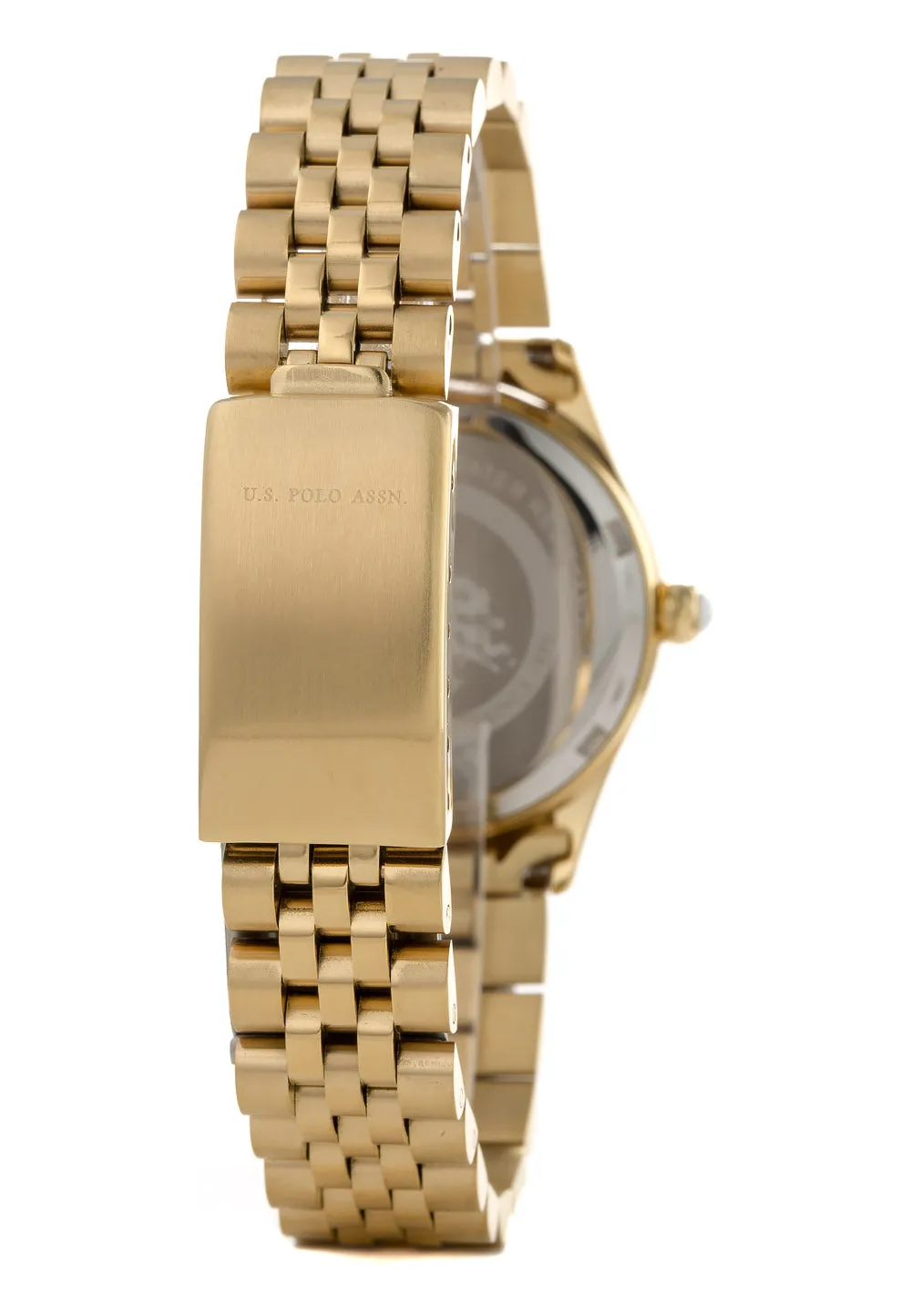 US POLO WOMEN'S STAINLESS STEEL BAND WITH GOLD PLATING WITH S.S. BUCKLE