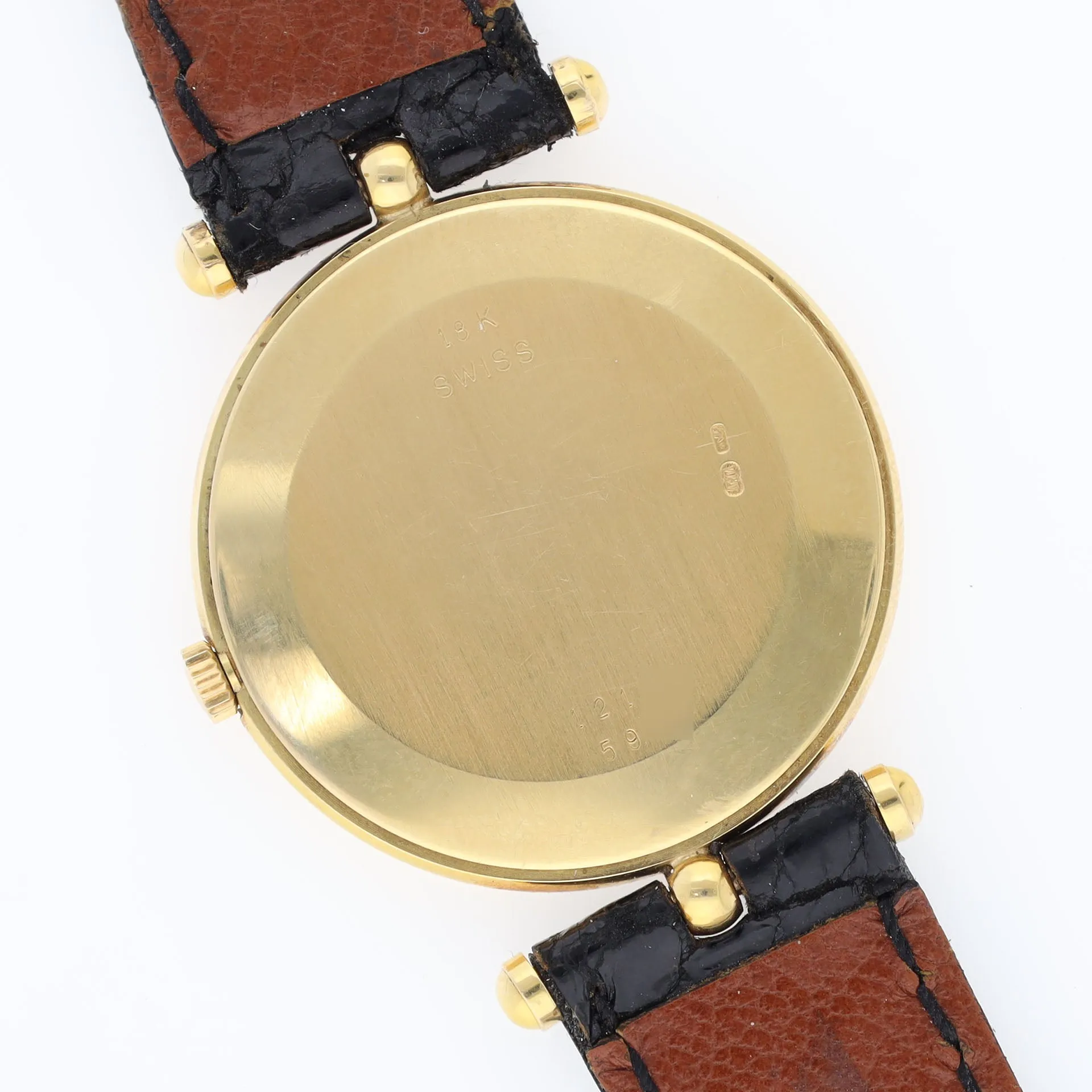Van Cleef & Arpels Gold Ladies Round Dress Watch Box and Papers