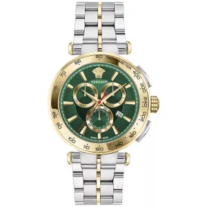 Versace Green Dial Chrono Quartz 46 mm Dial Men Watch - VE6CA0523