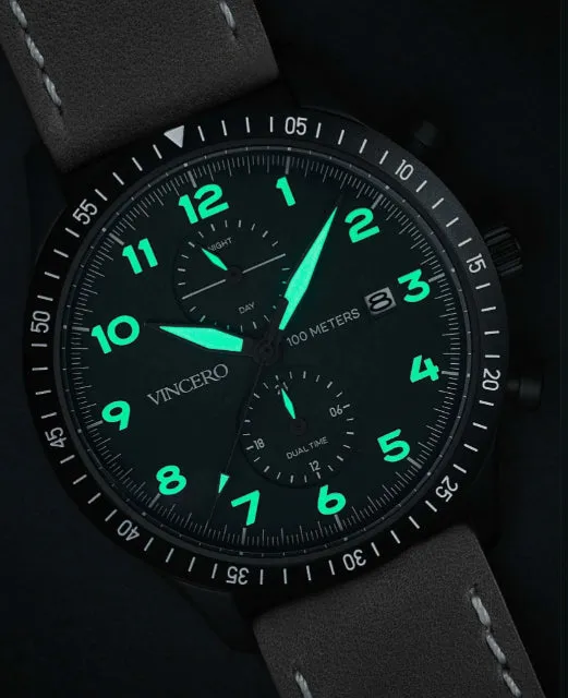 Vincero Men's Altitude Matte Black/Cobalt Luxury Japanese Quartz Wrist Watch