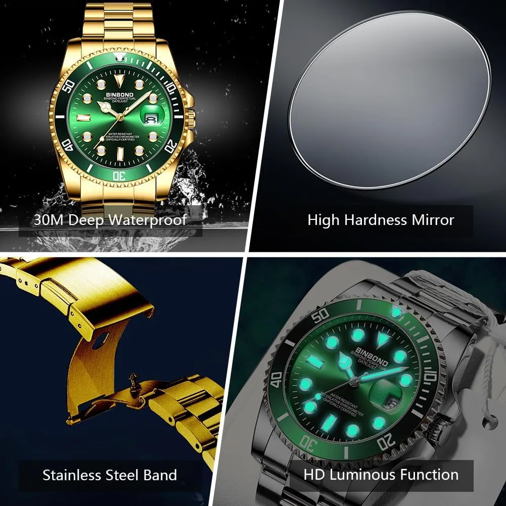 Watch for Women with Date Fashion Elegant Dress Stainless Steel Rotatable Bezel Ladies Wrist Watches Gift Waterproof Luminous