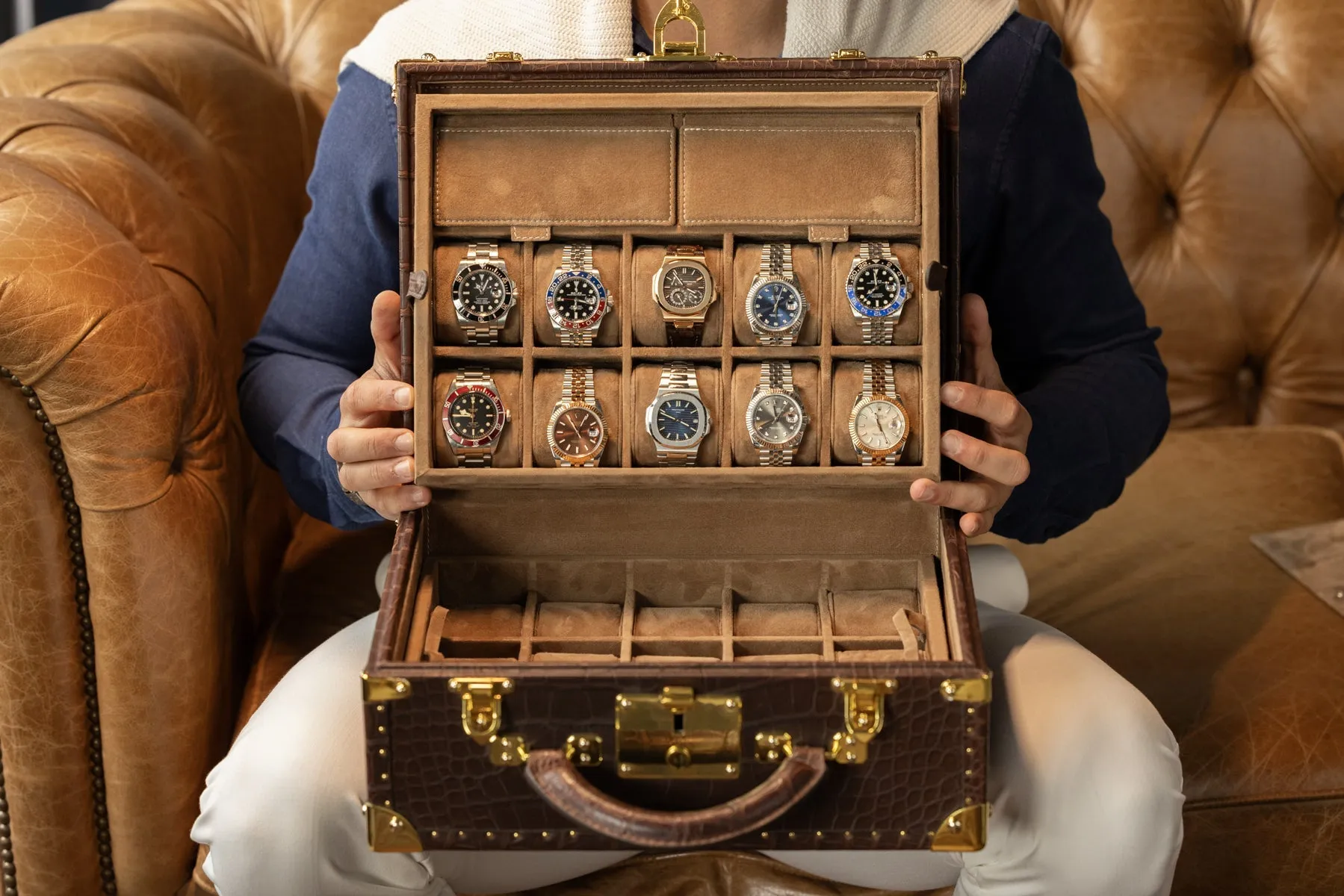 Watch Trunk - Alligator Brown