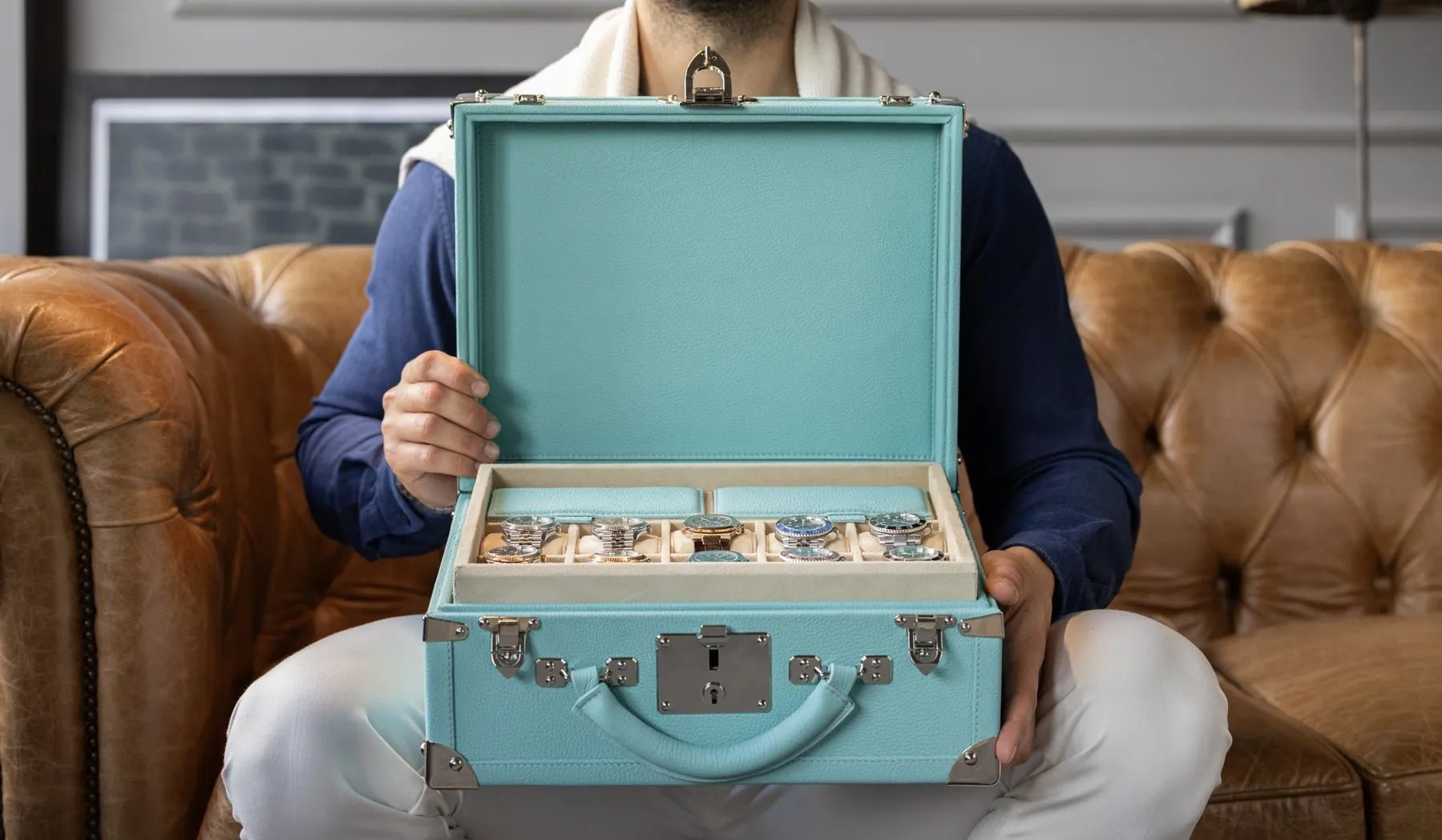Watch Trunk - Togo Tiffany Blue