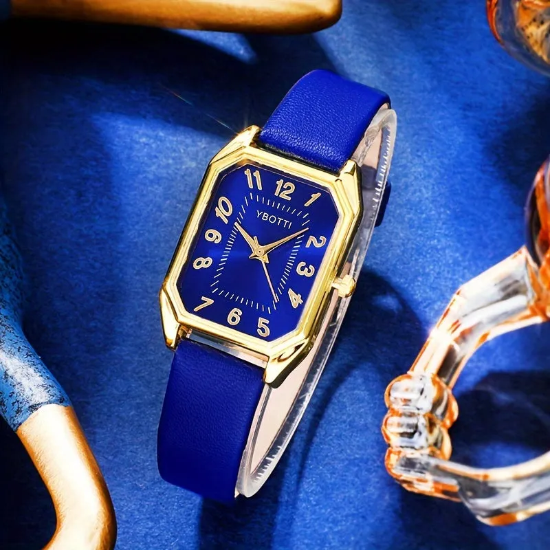 Wrist Watch  Jewelry Set Retro Rectangle Quartz for Women