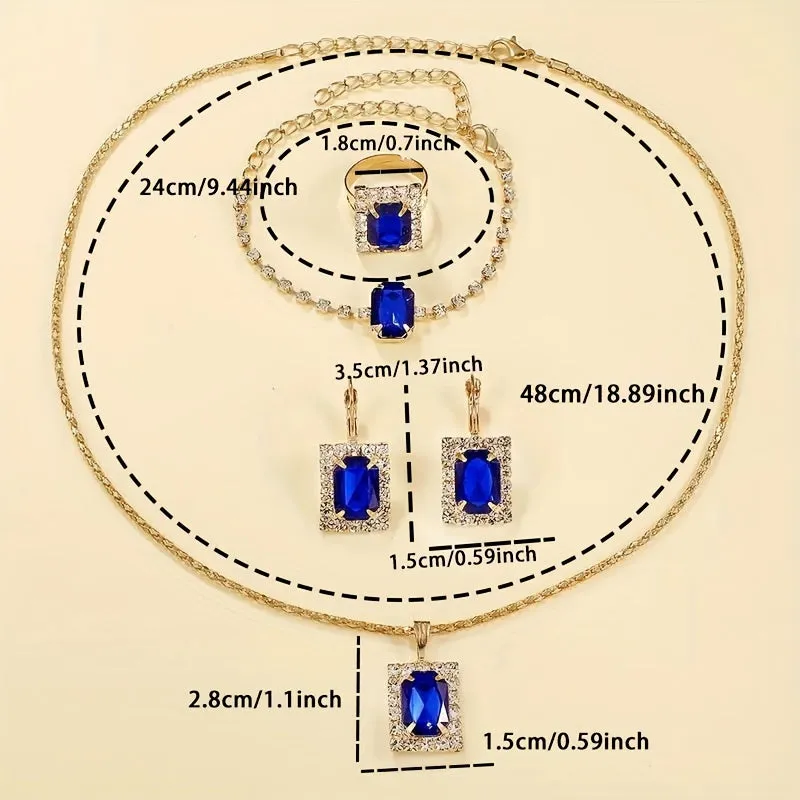 Wrist Watch  Jewelry Set Retro Rectangle Quartz for Women
