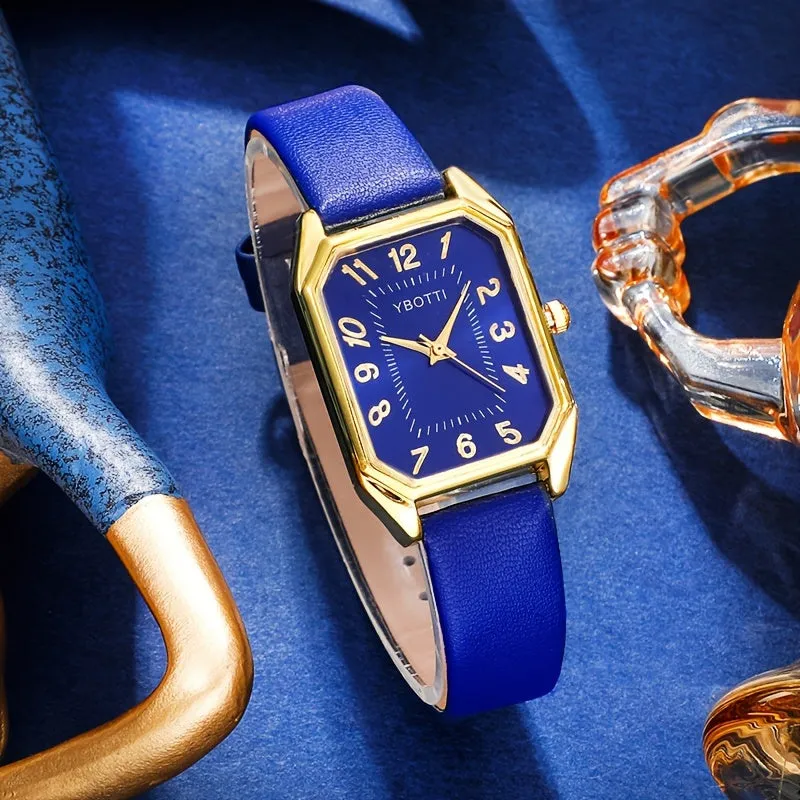 Wrist Watch  Jewelry Set Retro Rectangle Quartz for Women